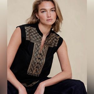 Banana Republic- Embroidered Blouse
